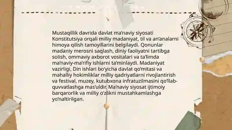 Davlat ma’naviy siyosati va qonunchiligi 3