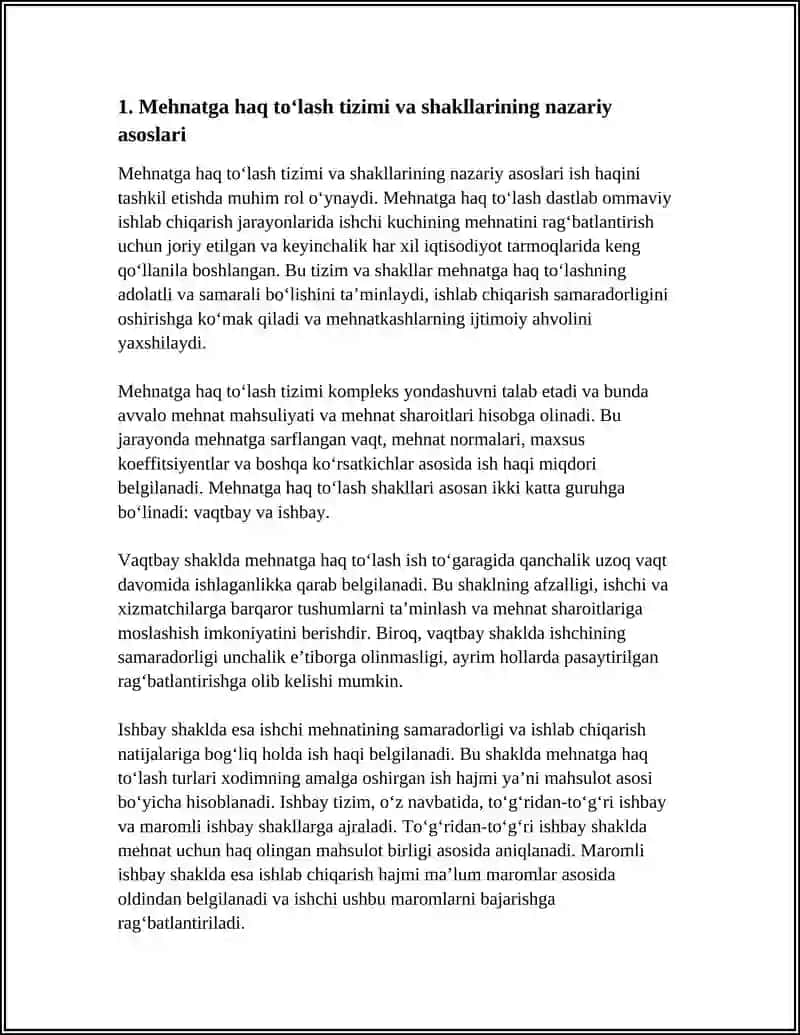 MEHNATGA HAQ TO‘LASHNI TASHKIL ETISH TIZIMLARI VA SHAKLLARI 3