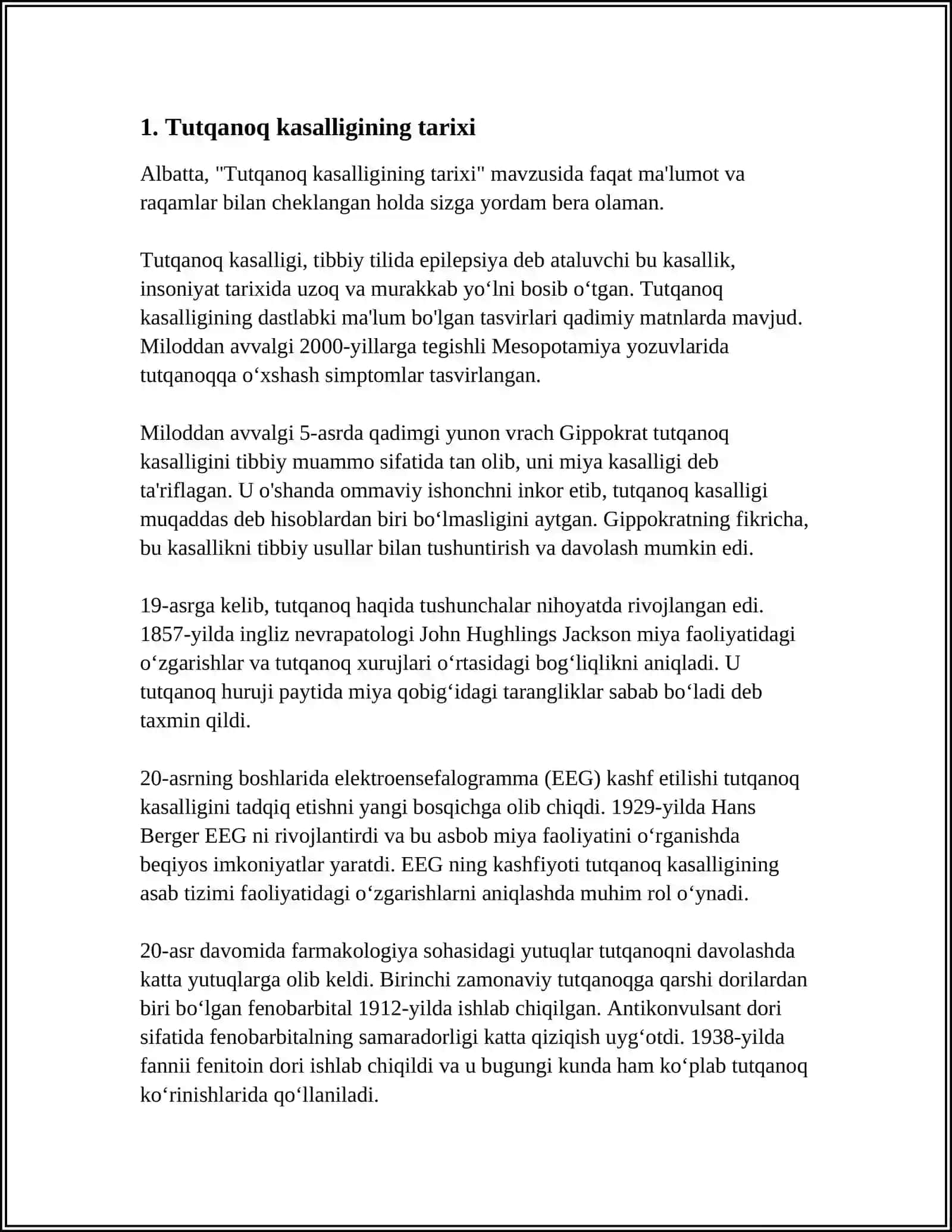 BOLALARDA TUTQANOQ KASALIGINI TARIXI 3