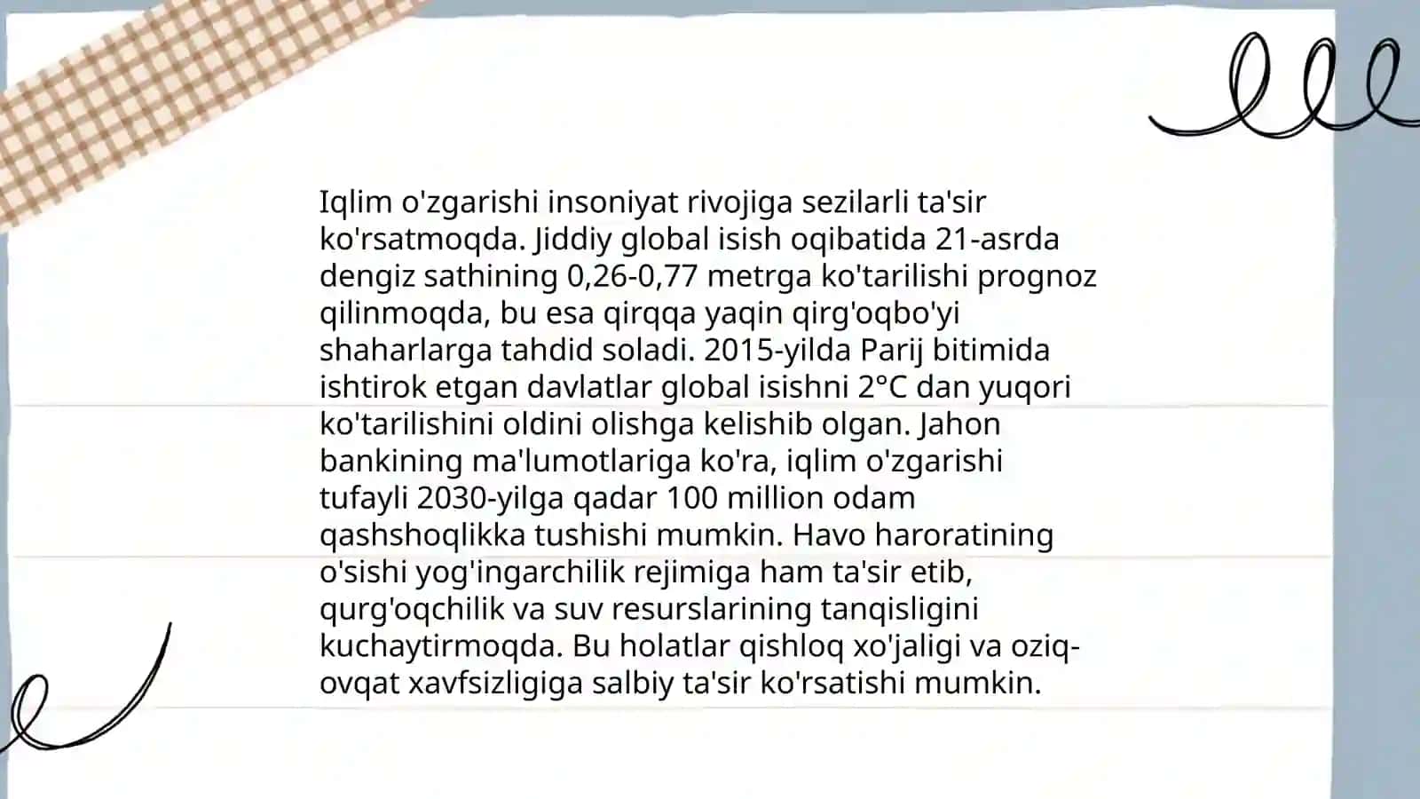Iqlim o'zgarishi insoniyat rivojiga ta'siri 3