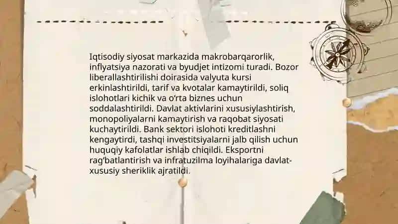 Iqtisodiy siyosat va bozor liberallashtirilishi 3
