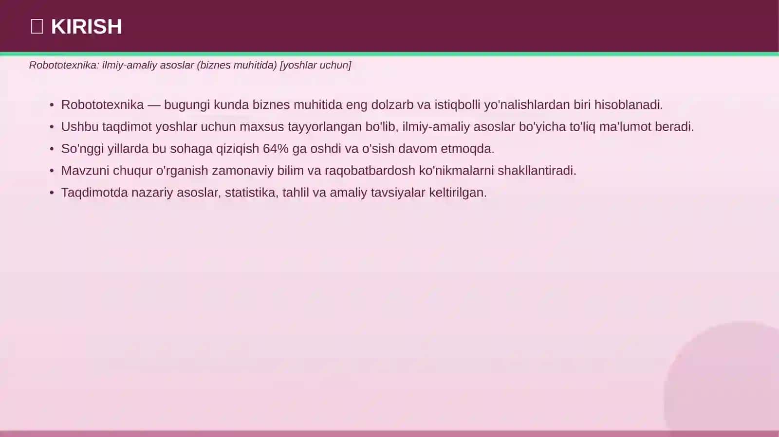 Robototexnika: ilmiy-amaliy asoslar (biznes muhitida) [yoshlar uchun] 3
