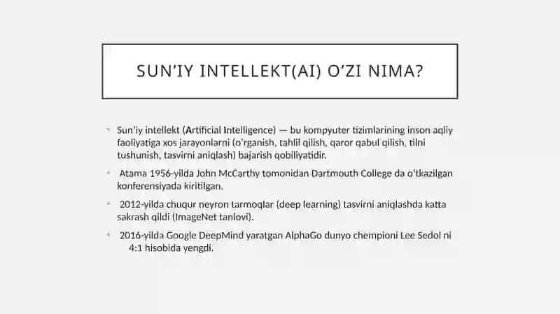 Sun’iy Intellekt va Insoniyat 3
