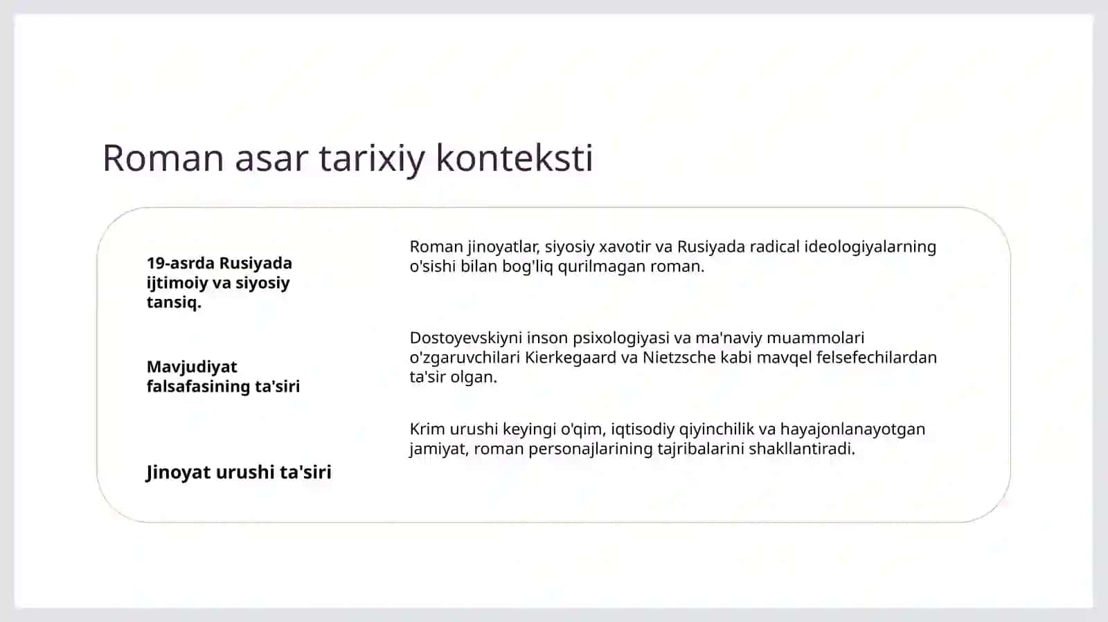 Fyodor dostoyeviskiyning jinoyat va jazo  asarida inson va tabiat talqini 3