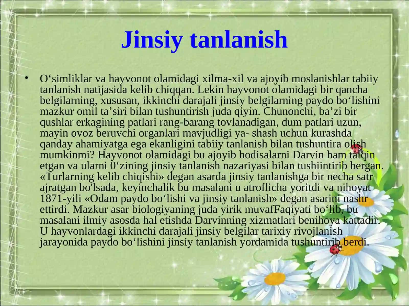 Jinsiy tanlanish 3