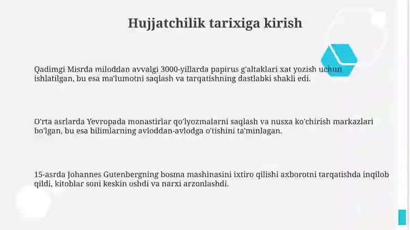 Hujjatchilik tarixi 3