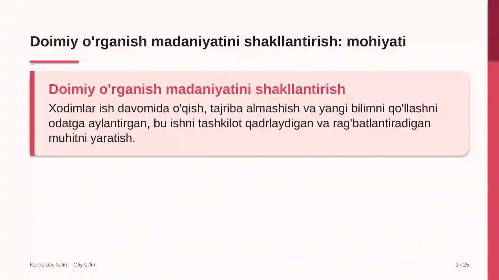Bolalar tovarlari do'konlarida doimiy o'rganish madaniyatini shakllantirish 3