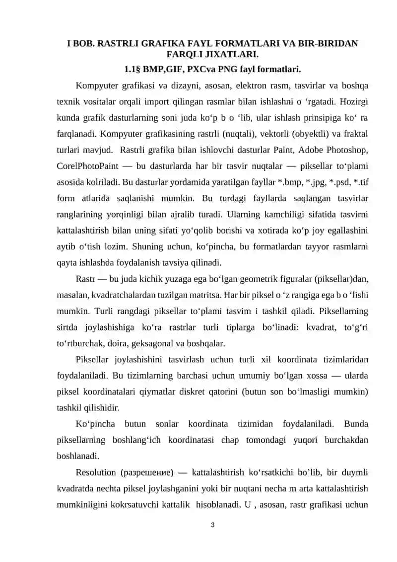 KOMPYUTER GRAFIKASI SOHASIDAGI FAYL FORMATLARI VA BIR-BIRIDAN FARQLI JIXATLARI 3