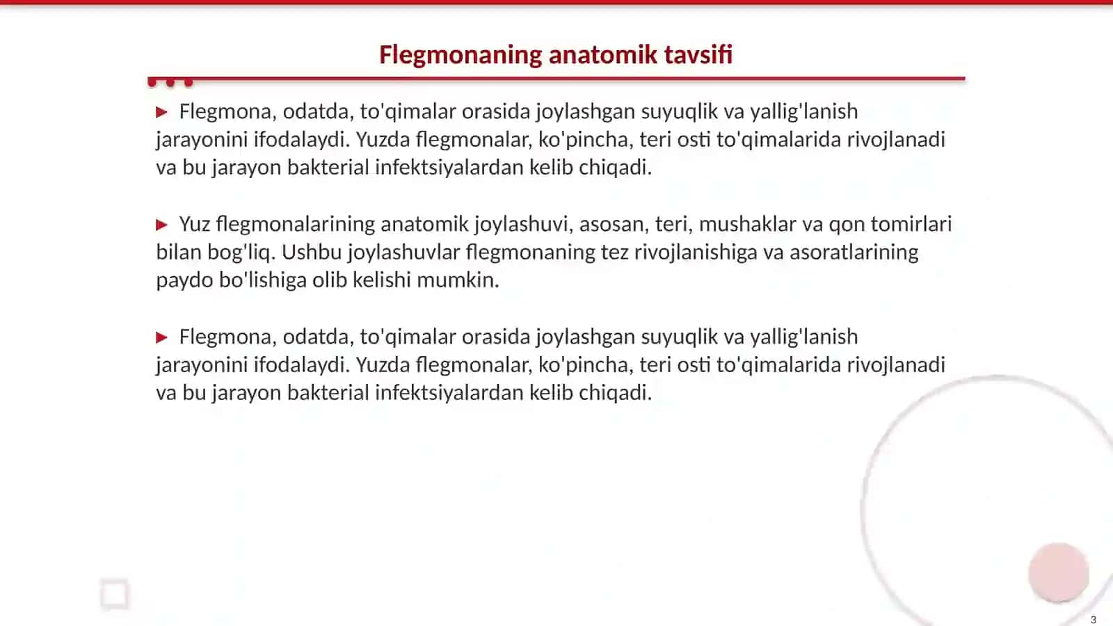 Yuzning yuza flegmonalarining ochish hamda drenejlashning klinik anatomik asoslari 3