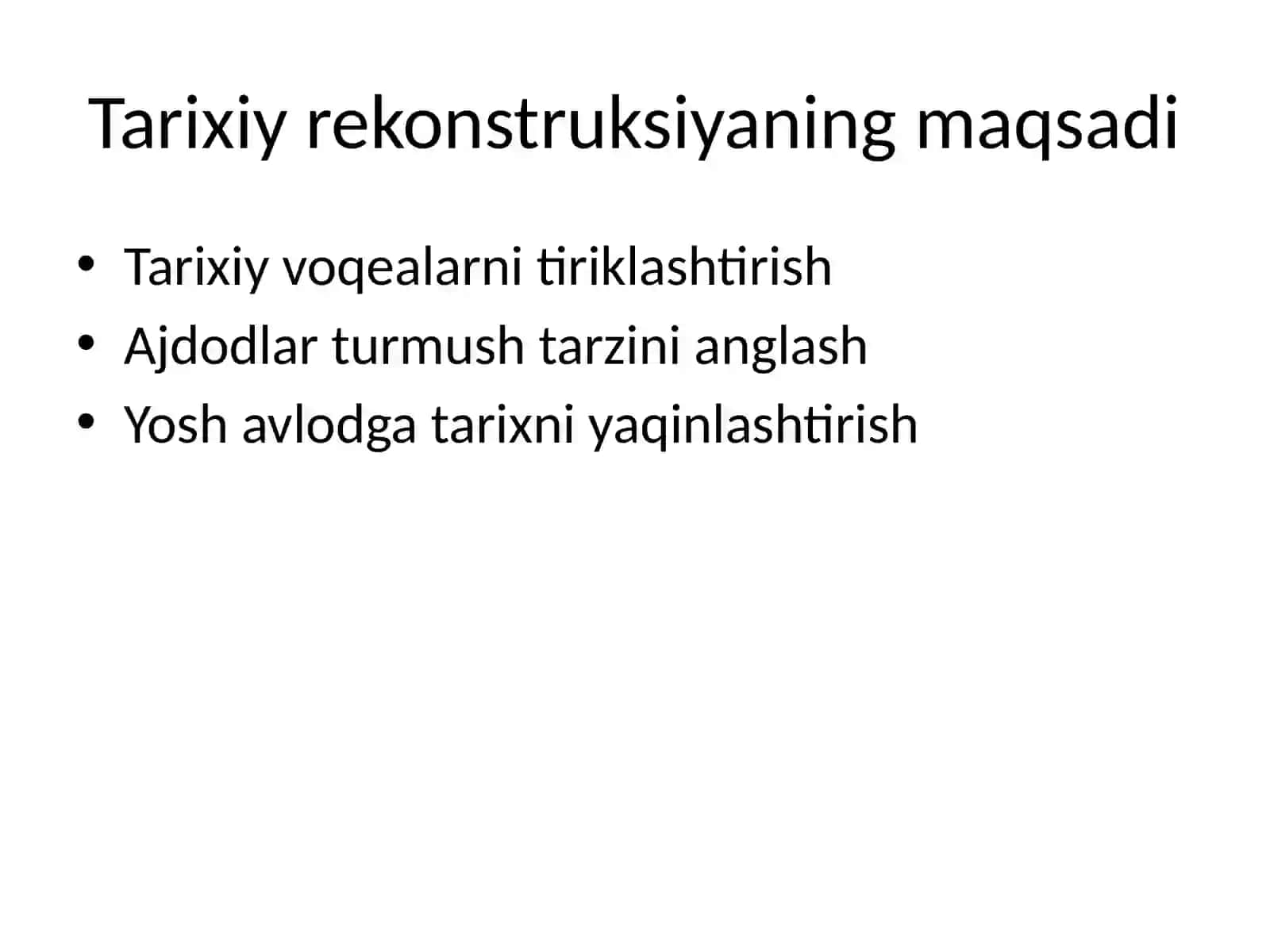 Tarixiy rekonstruksiyaga kirish 3