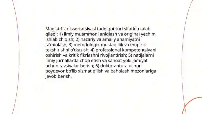 Magistrlik dissertatsiyasi tadqiqot turi sifatida. Ilmiy maqola tayyorlash tartibi 3