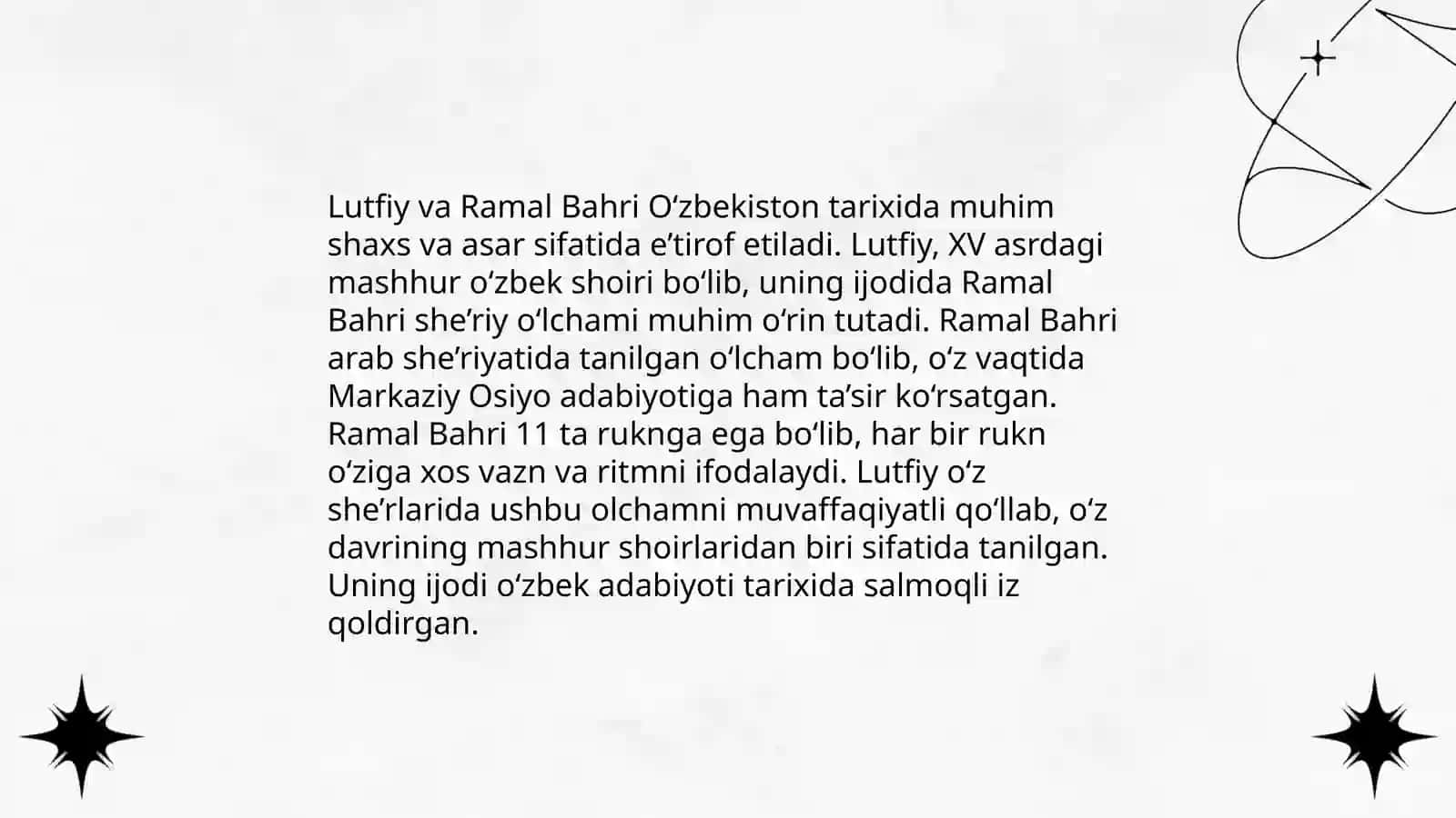 Ramal bahrning muqaddas vaznlari(Lutfiy she'rlari asosida) 3