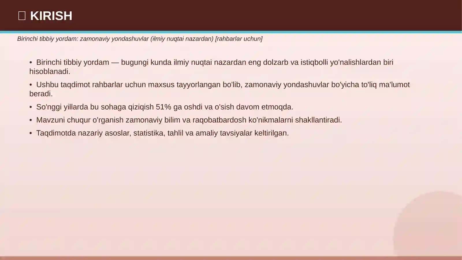 BIRINCHI TIBBIY YORDAM 3