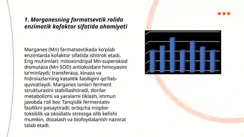 Marganes va uning birikmalarining farmatsevtikadagi ahamiyati 3
