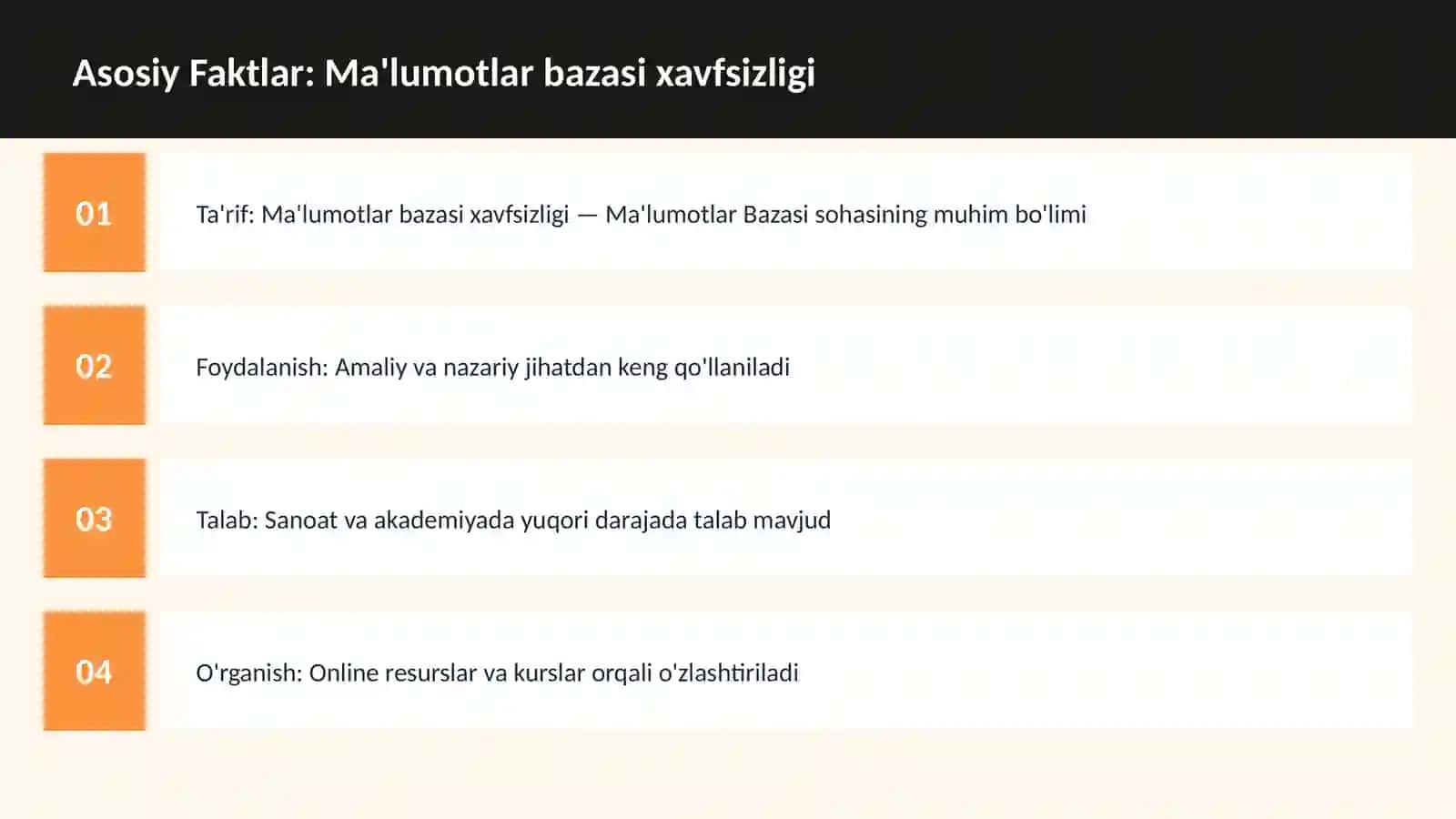 Ma'lumotlar bazasi xavfsizligi 3