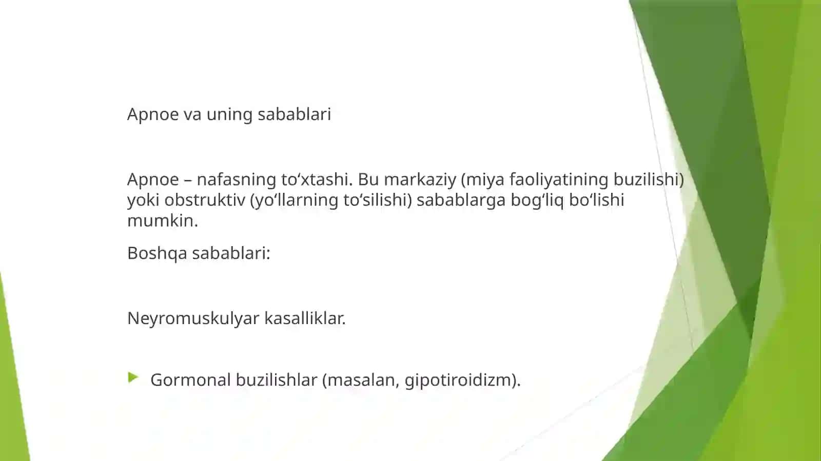 Nafasning patologik turlari va umumiy tushunchasi 3