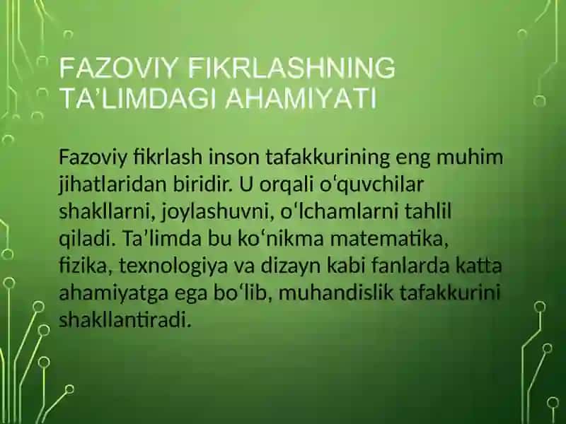 Uch o‘lchamli panjarada fazoviy jismlarni chizish 3