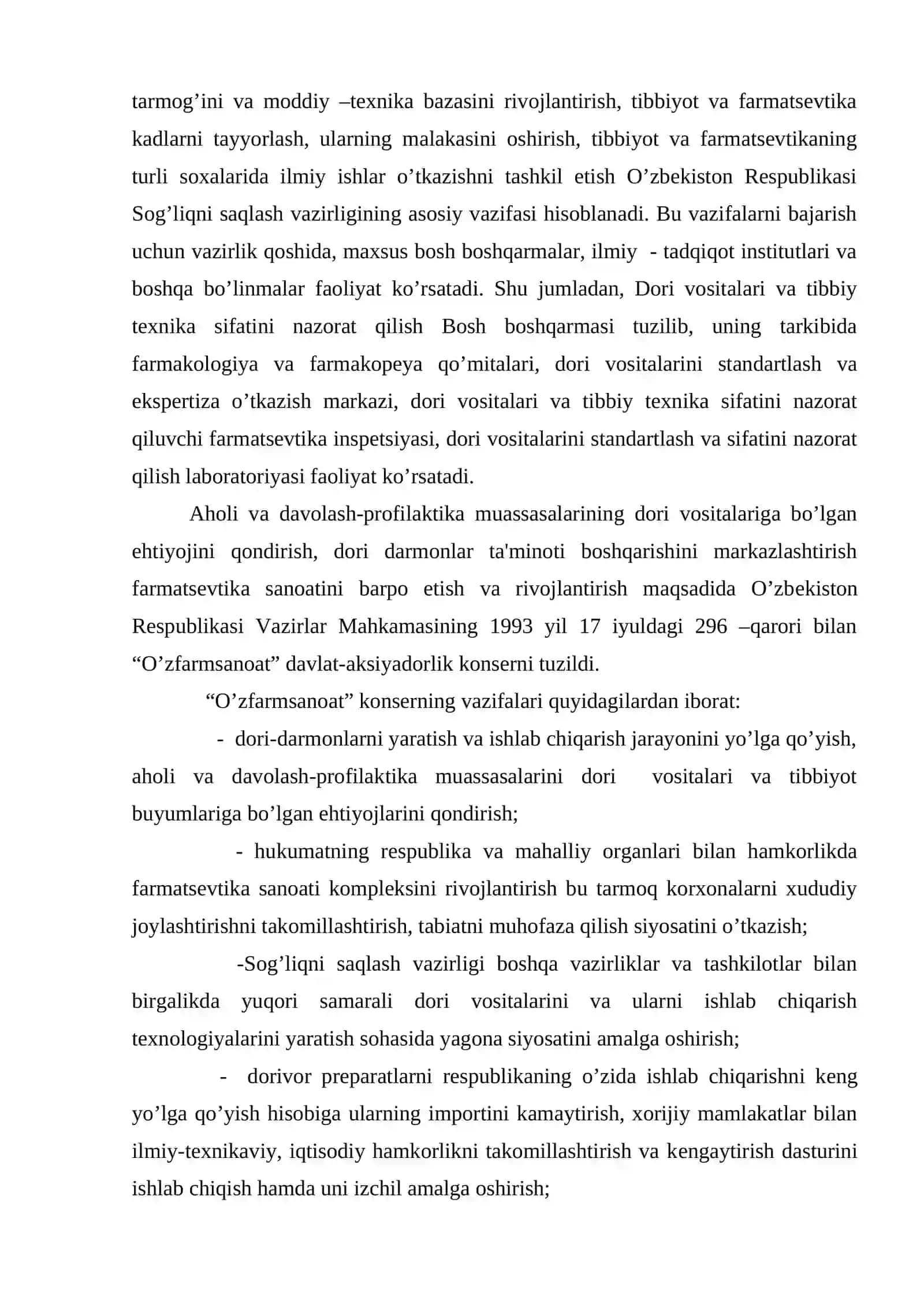 O’zbеkiston Rеspublikasida Sog’liqni saqlash ishlari va farmatsеvtika xizmatini rivojlantirish asoslari 3