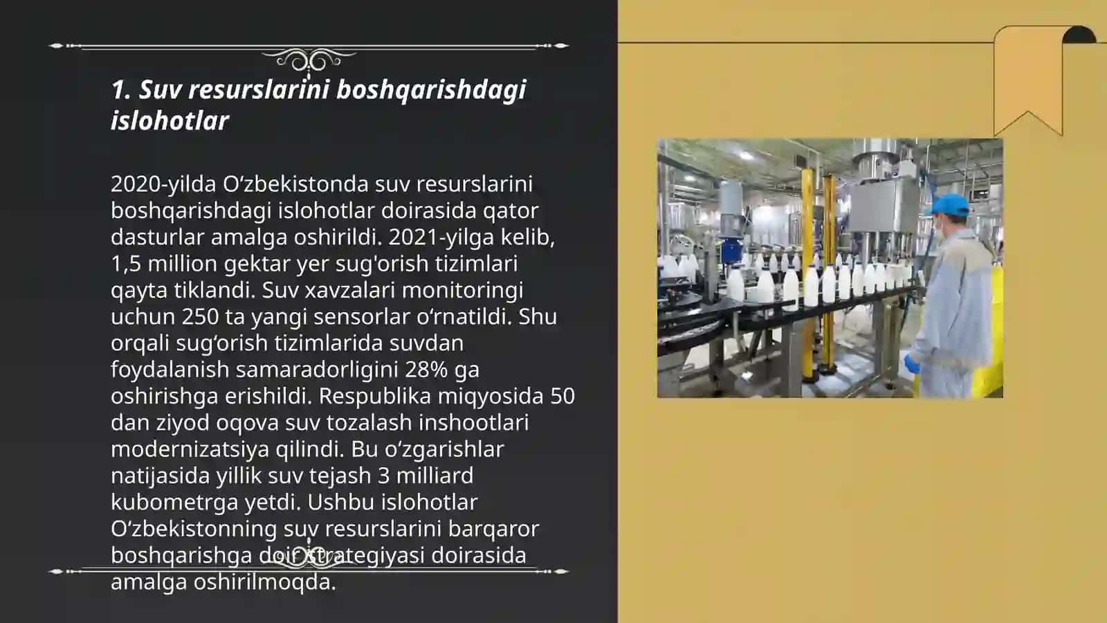 Suv resurslarini boshqarishdagi islohotlar 3