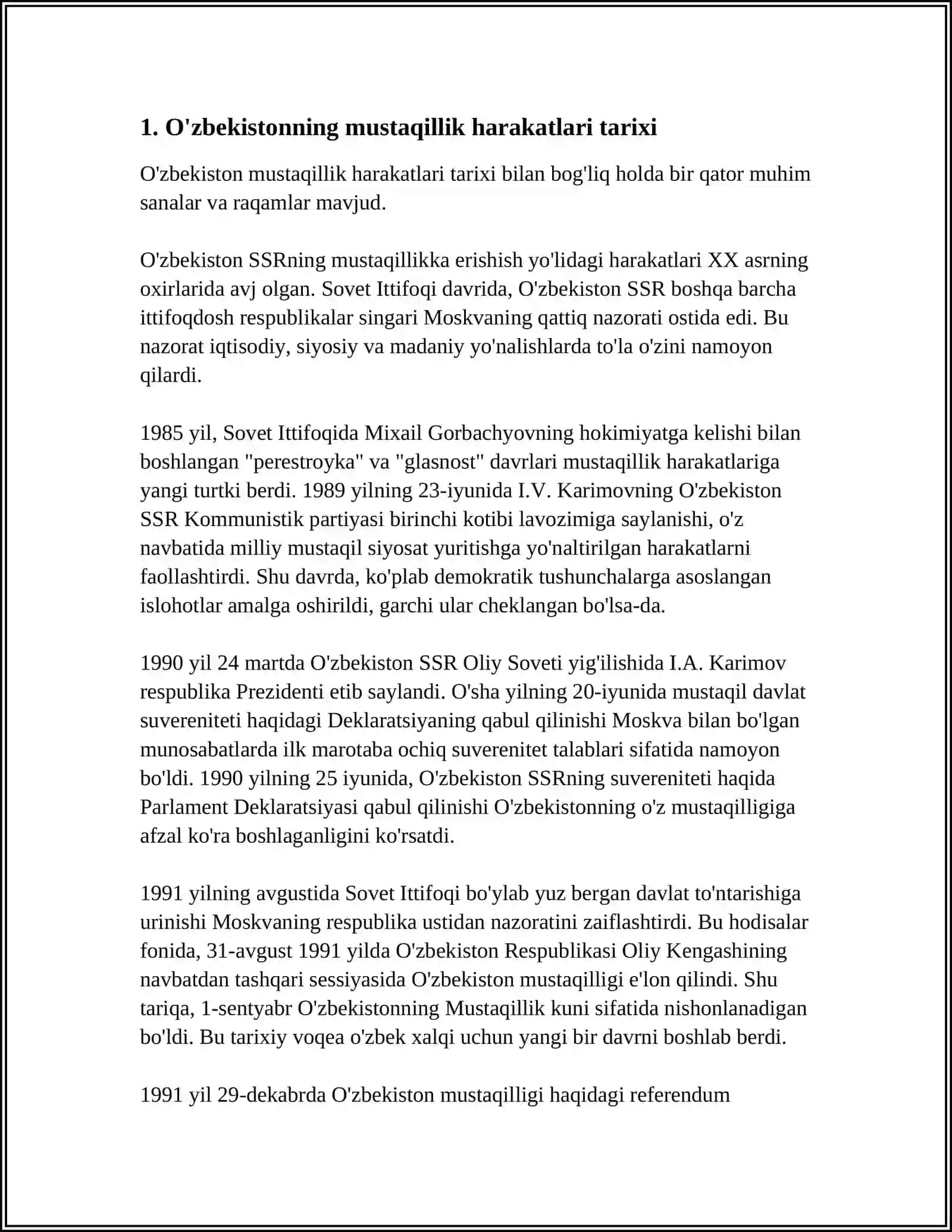 O'ZBEKISTONDA MUSTAQILLIK G'OYALARINING TARIXIY ASOSLARI 3