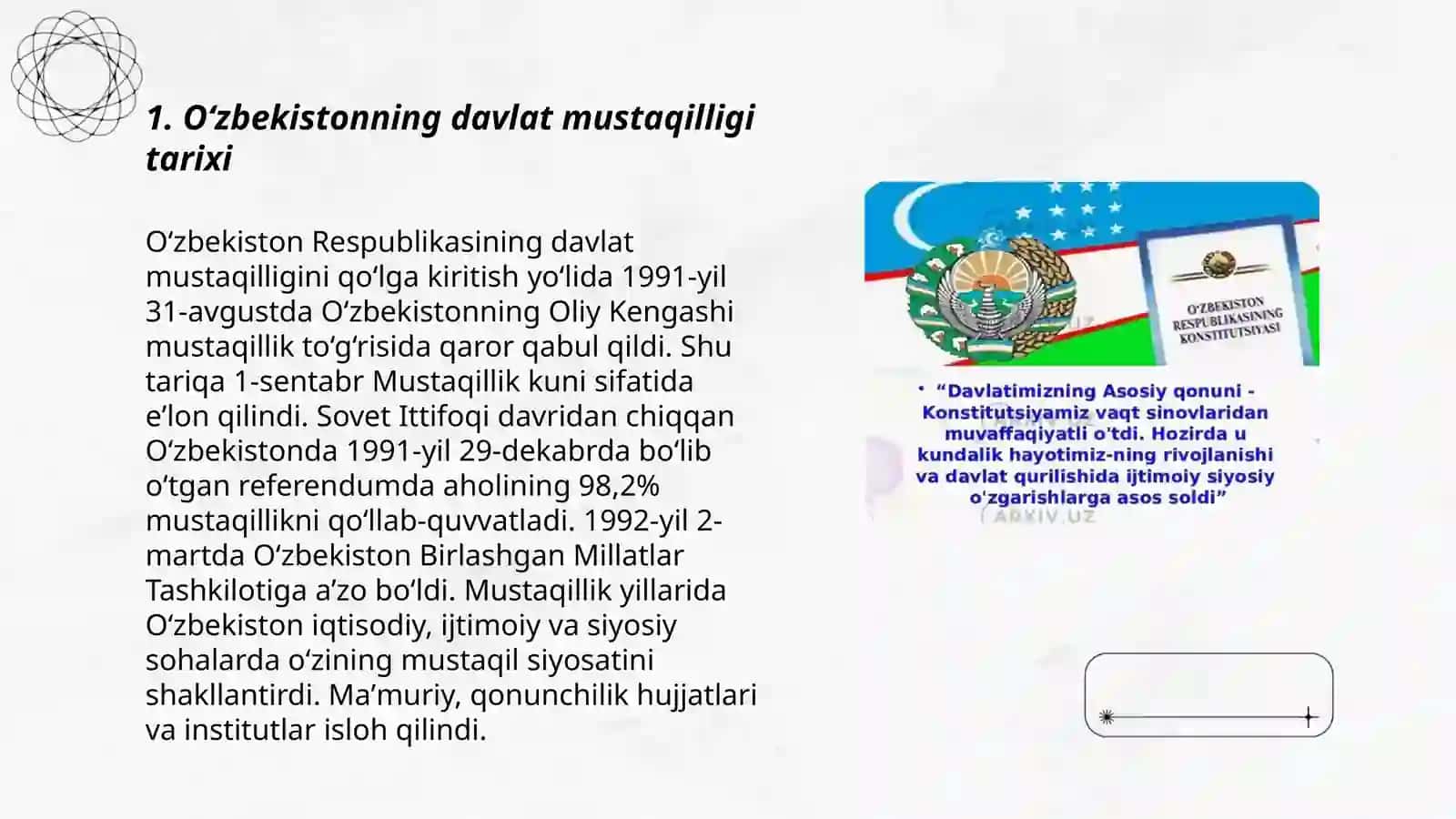 Oʻzbekistonning davlat mustaqilligi tarixi 3