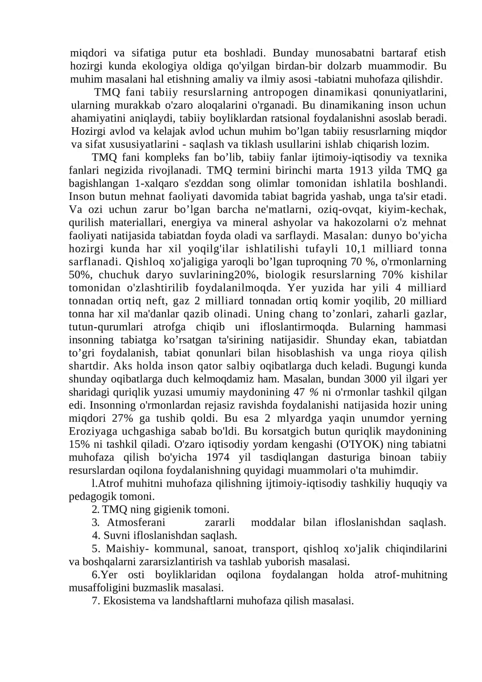 Ekologiya va atrof-muhitni muhofaza qilish 3