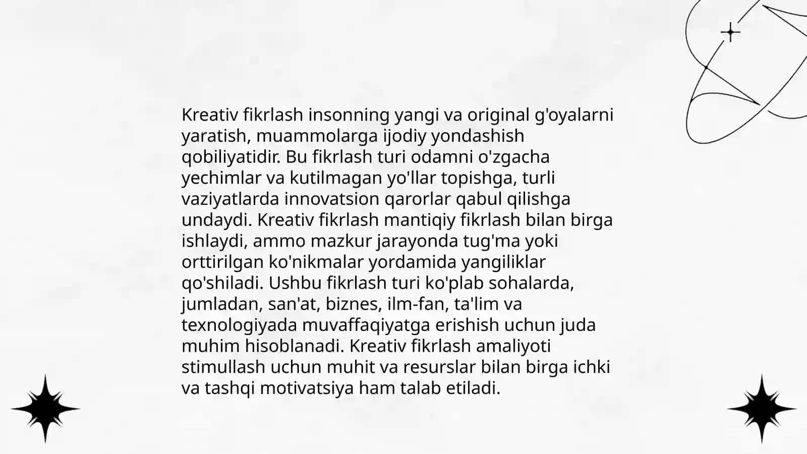 Ta'lim jarayonida kreativ fikrlashning o'ziga xos xususiyatlari 3