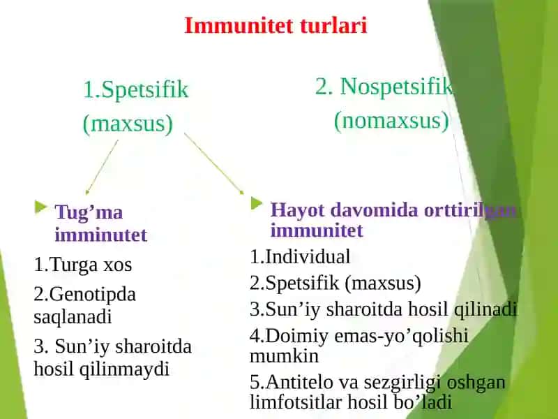 Immunitet va uning turlari 3