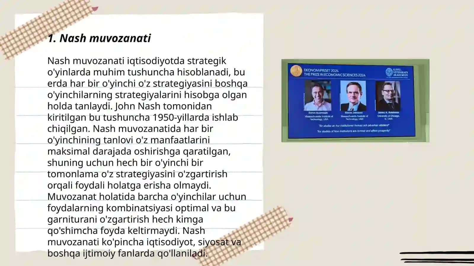 Iqtisodiyot boyicha nobel mukofoti lauriyati g'oyalari 3