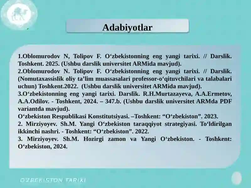 O‘zbekistonning eng yangi tarixi 3