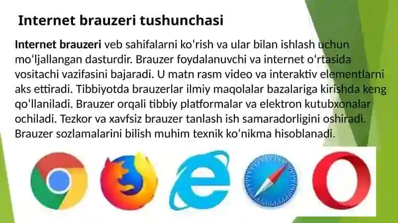 Internet brauzerlari va tibbiy saitlarda ishlash 3