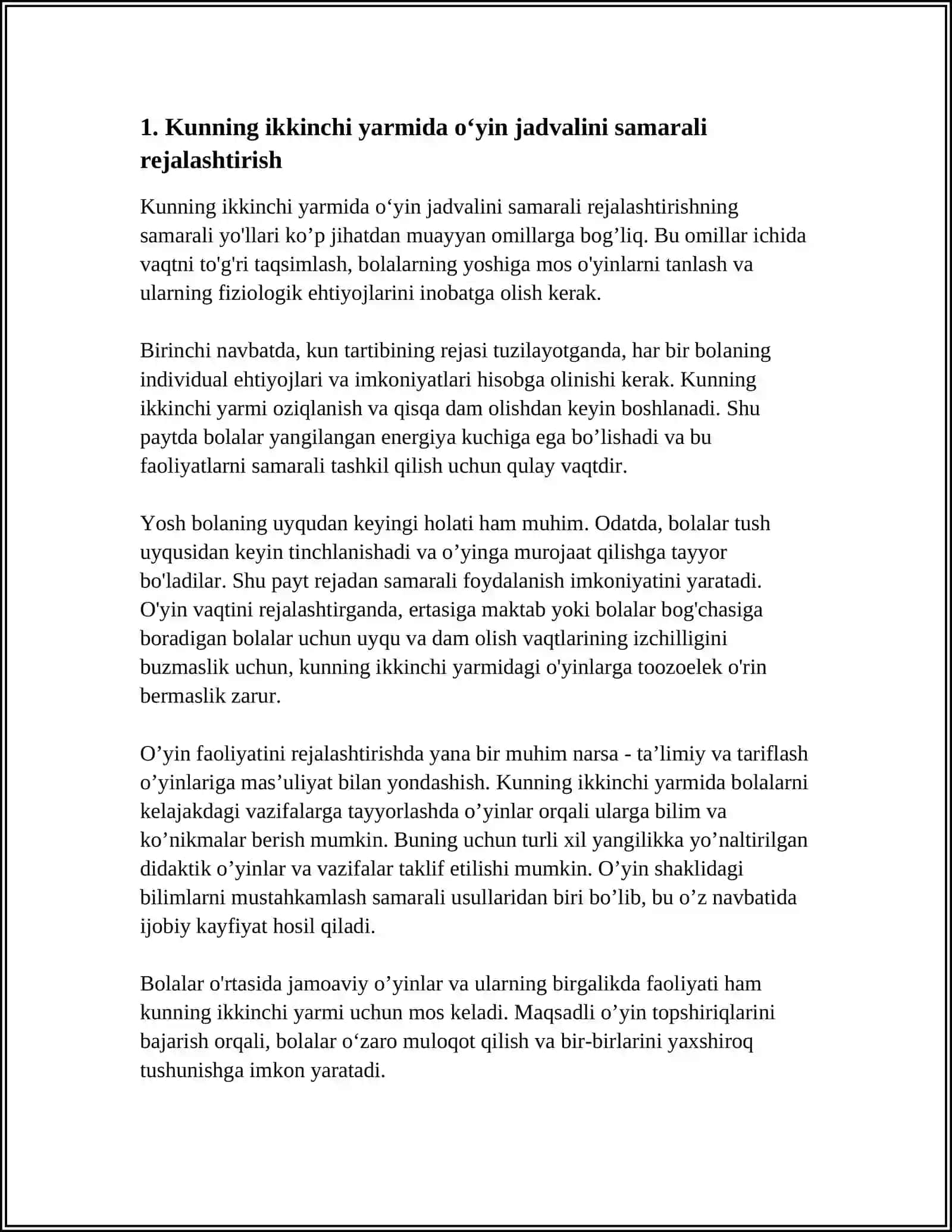 KUNNING IKKINCHI YARMIDA ÖYIN FAOLIYATINI SAMARALI TASHKIL ETISH YOʻLLARI 3