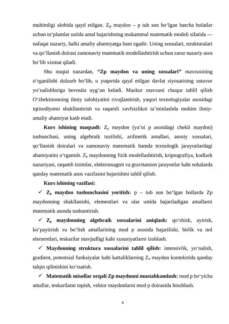 Zp Maydon va uning hossalari 3