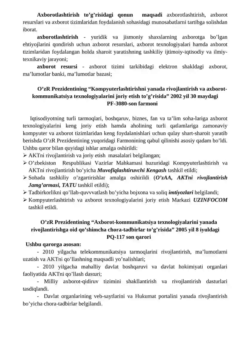 Texnik tizimlarda axborot texnologiyalari fanining predmeti va vazifalari 3