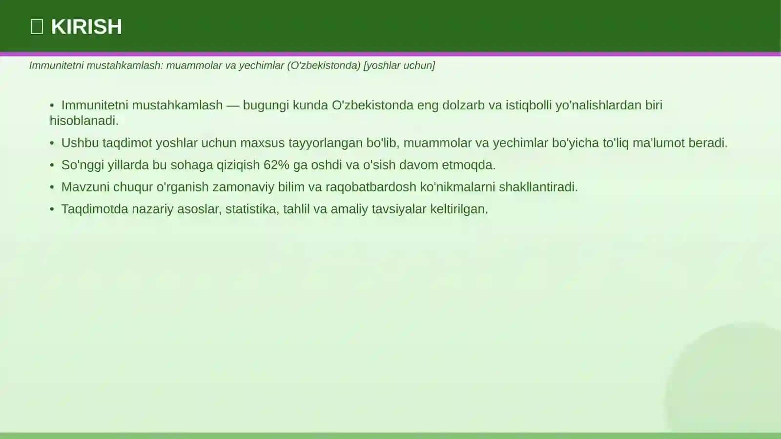 IMMUNITETNI MUSTAHKAMLASH 3
