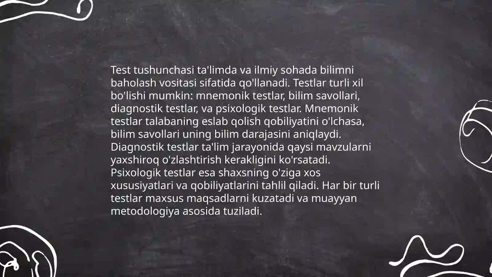 Test tashkil qilish texnologiyasi boʻyicha taqdimot 3