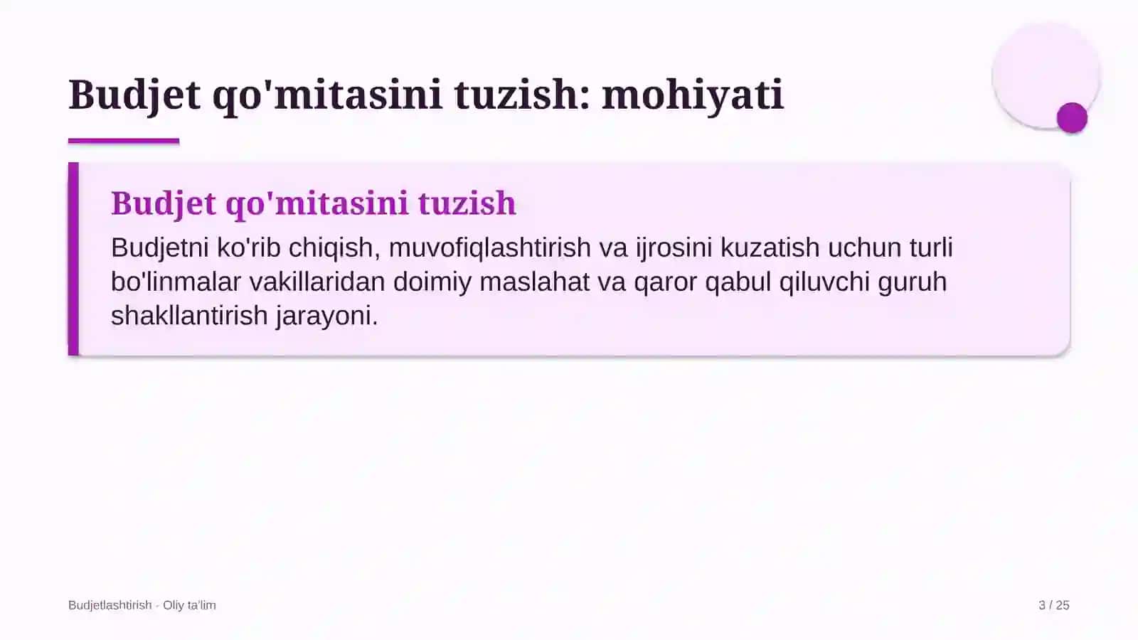 yo'l xo'jaligida budjet qo'mitasini tuzish 6450 3