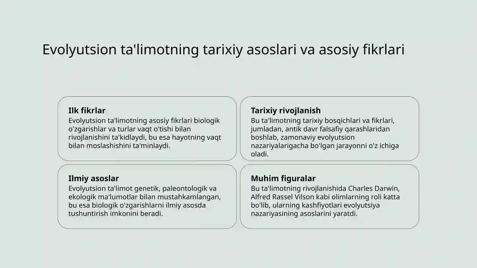 Evolyutsion ta'limot taraqqiyoti bosqichlari 3