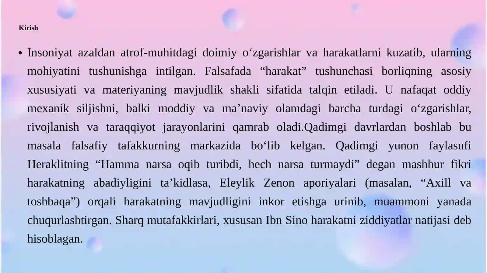 Harakatning mohiyati va shakllari 3