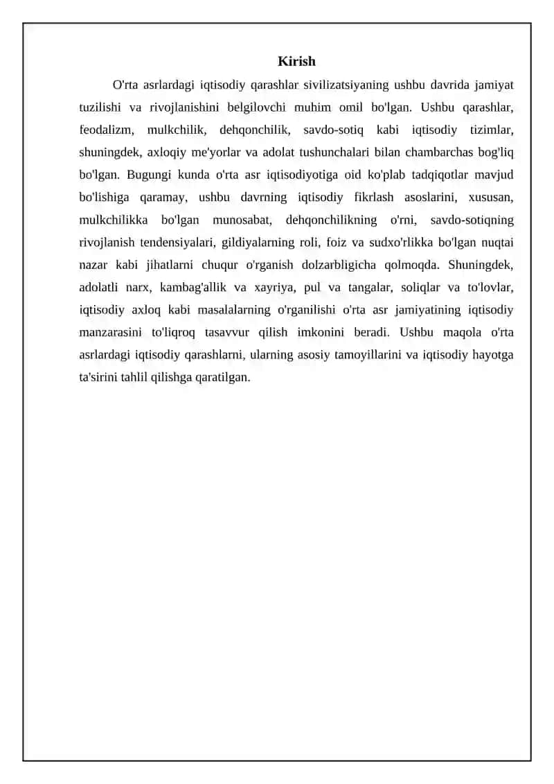 O'rta asrlarda iqtisodiy hayot: Feodalizm va mulkchilik 3