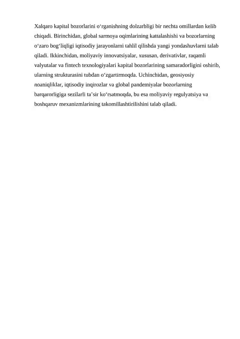 Xalqaro kapital bozorlarning evolyutsiyasi 3