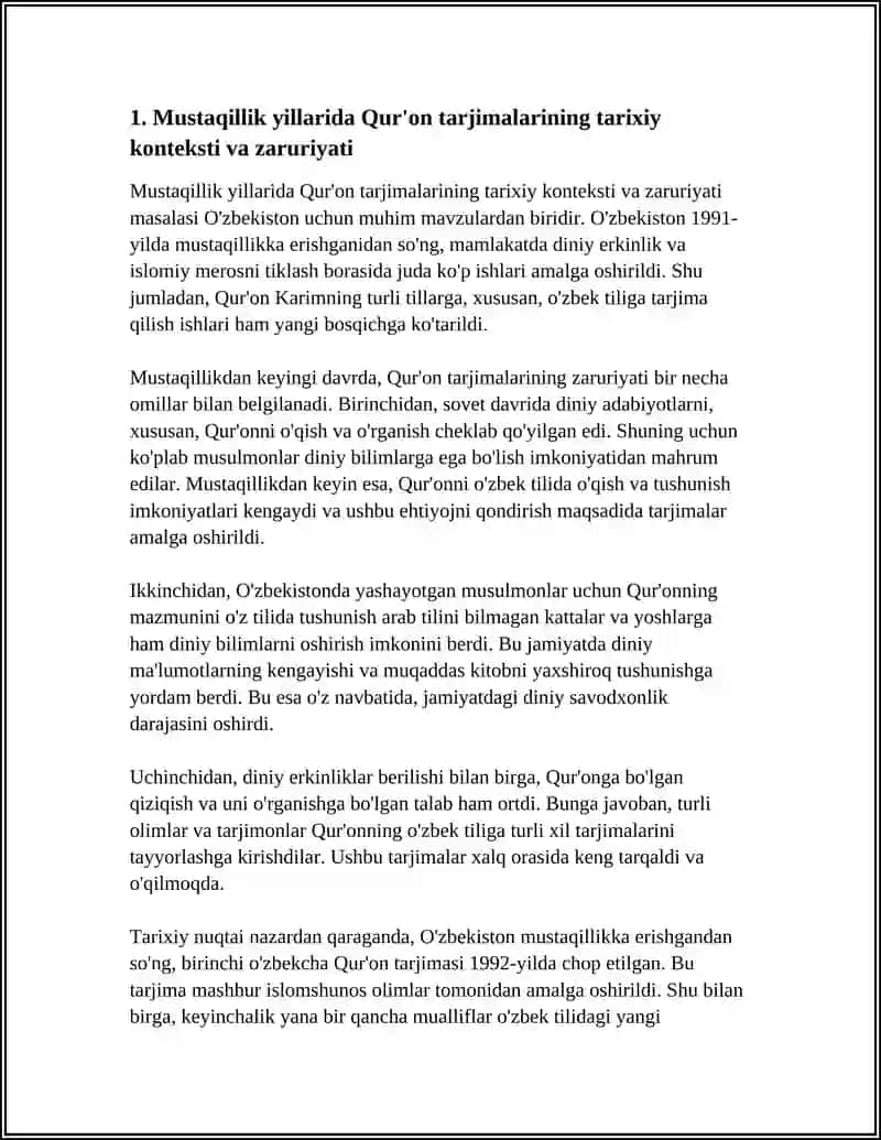 MUSTAQILLIK YILLARIDA QUR'ONNING O'ZBEK TILIGA TARJIMA QILINISHI VA TAVSIRLARI 3