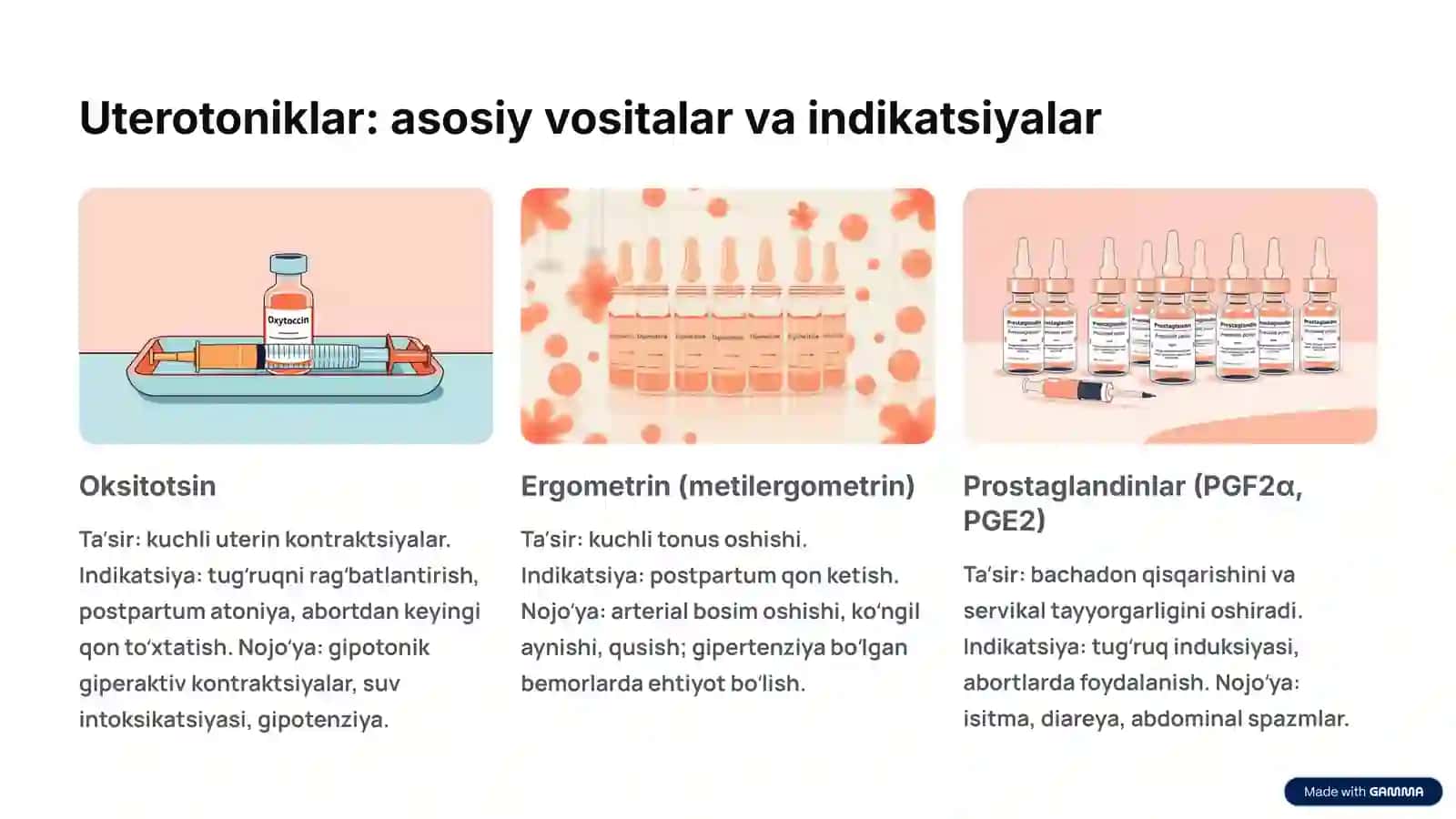Miometriy va narkoz vositalari — klinik koʻrsatmalar va xavfsizlik 3