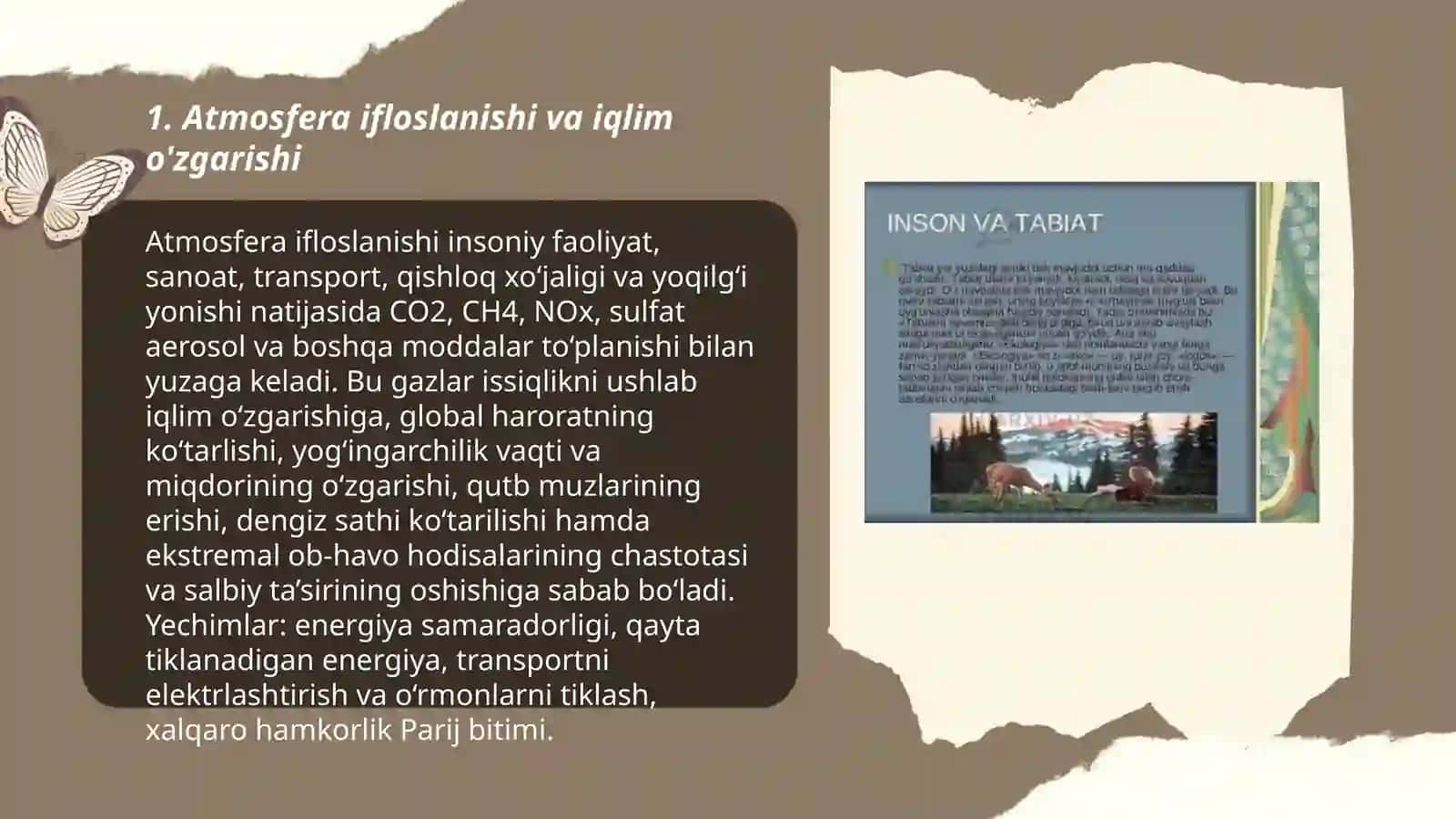 Inson faoliyatining tabiatga tasiri va tabiatning javibi Nusratullayev Ulug´bek 3