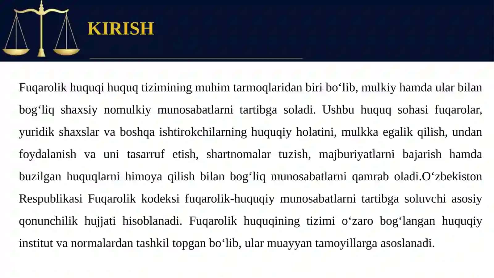 FUQAROLIK HUQUQI TIZIMI VA TAMOYILLARI 3