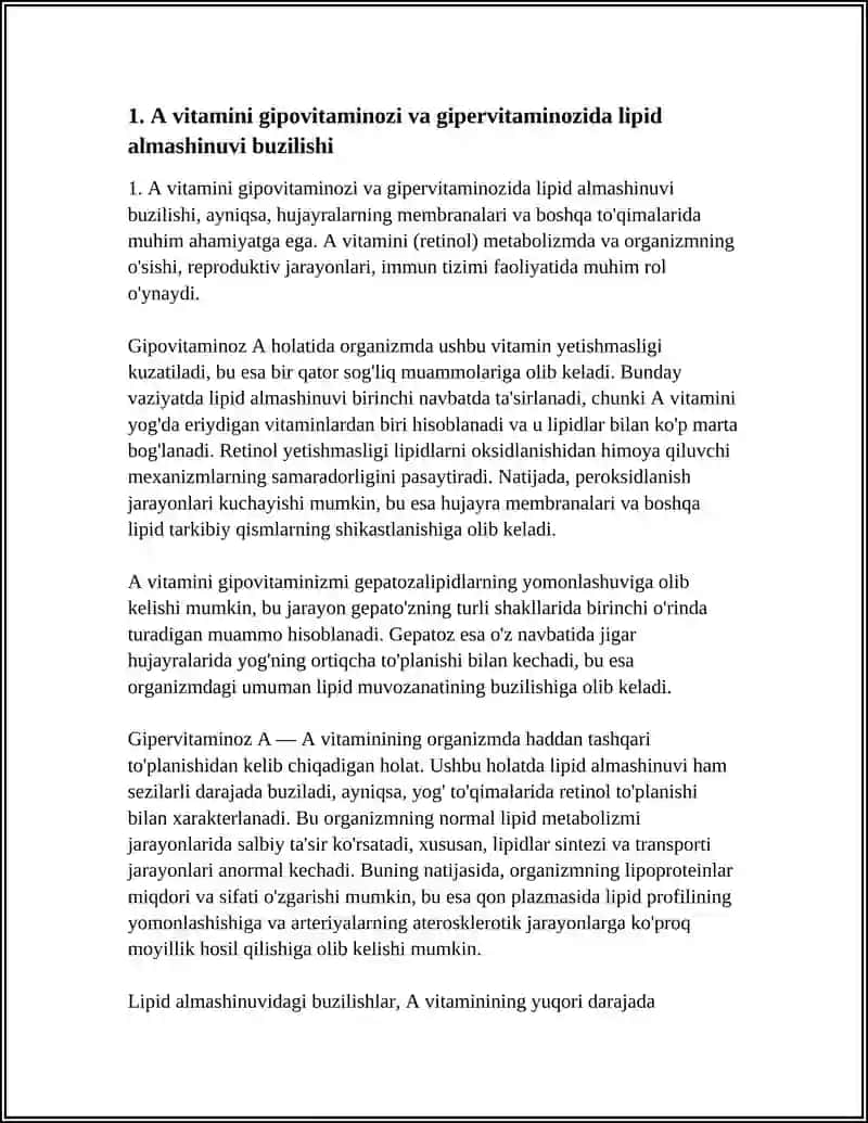 GIPOVITAMINOZ VA GIPERVITAMINOZ HOLATLARDA MODDA ALMASHINUVINING BUZILISHI 3