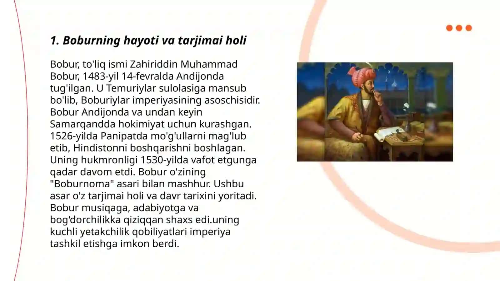 Boburning hayoti va tarjimai holi 3