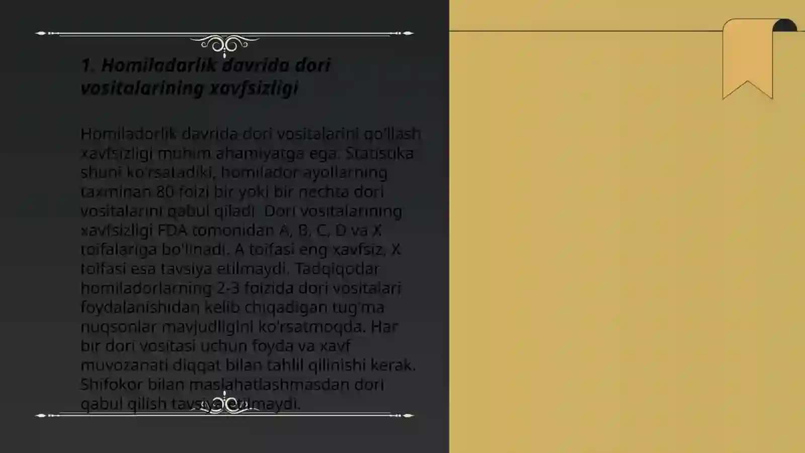 Dori vositalarininig homilaga ta'siri 3