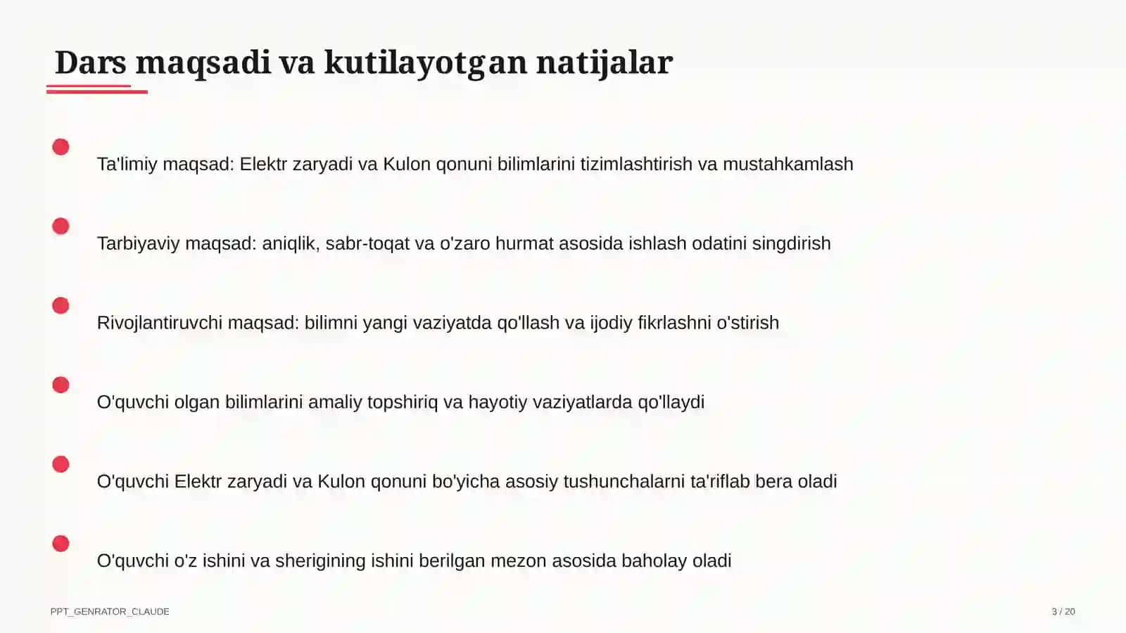Elektr zaryadi va Kulon qonuni (8-sinf) 3