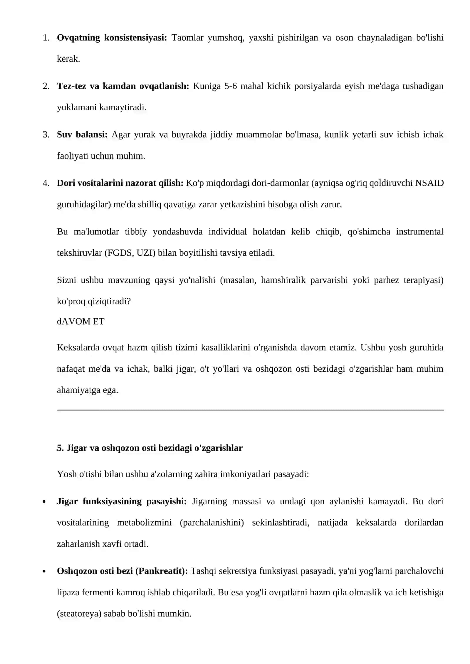 QARIYALARDA OVQAT HAZM QILISH KASALLIKLARINING KECHISHI 3